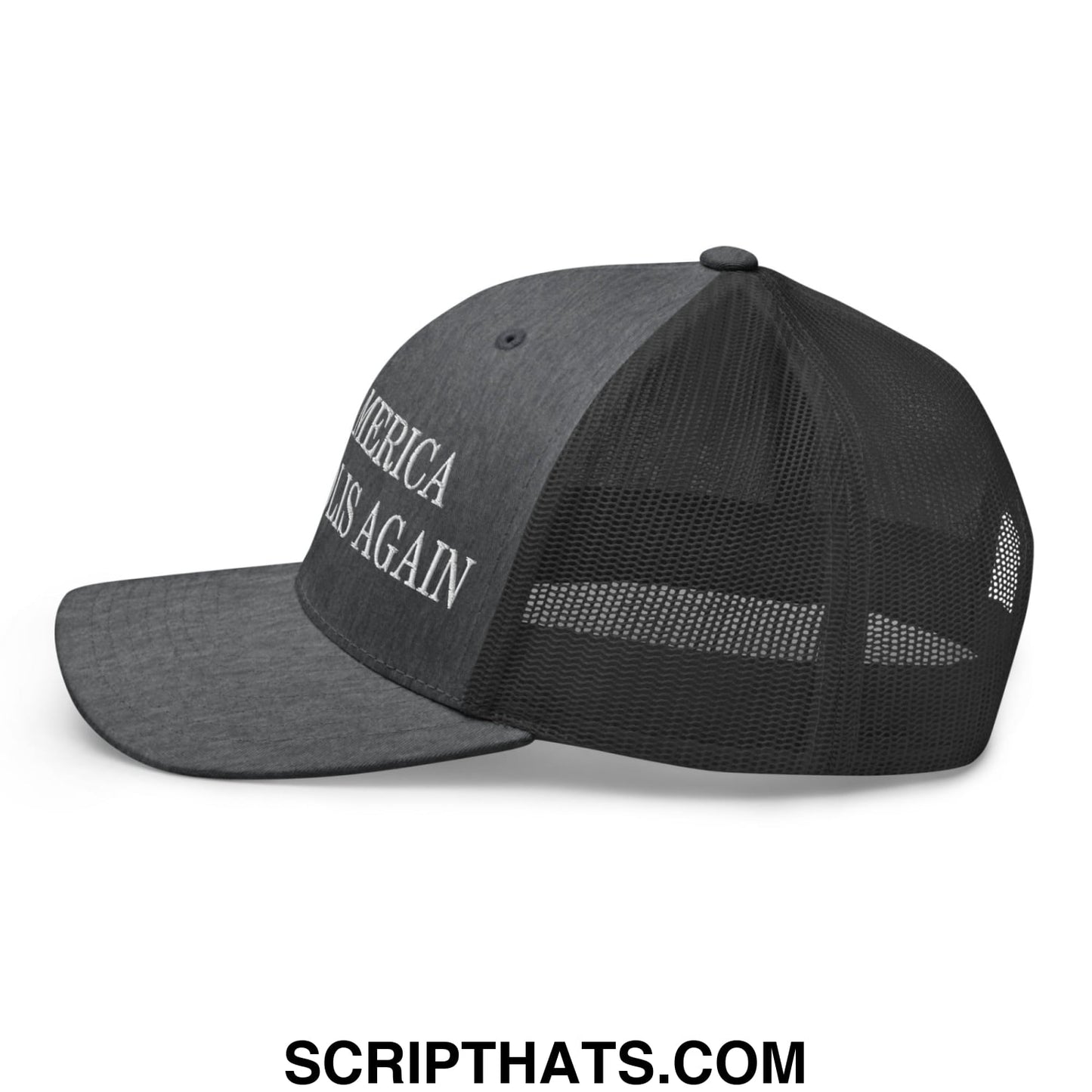 Make America Minneapolis Again Embroidered Mesh Trucker Hat Dark Heather Gray