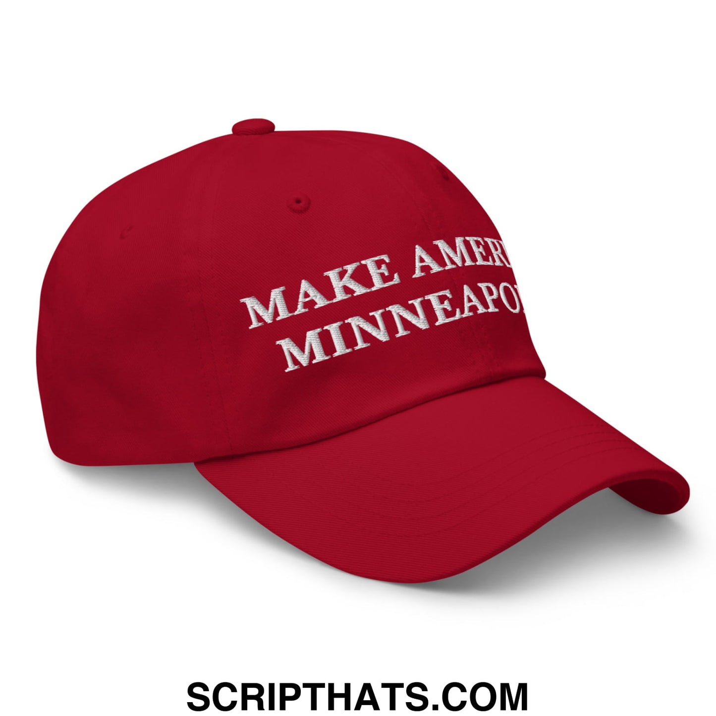 Make America Minneapolis Embroidered Unstructured Dad Hat Cranberry