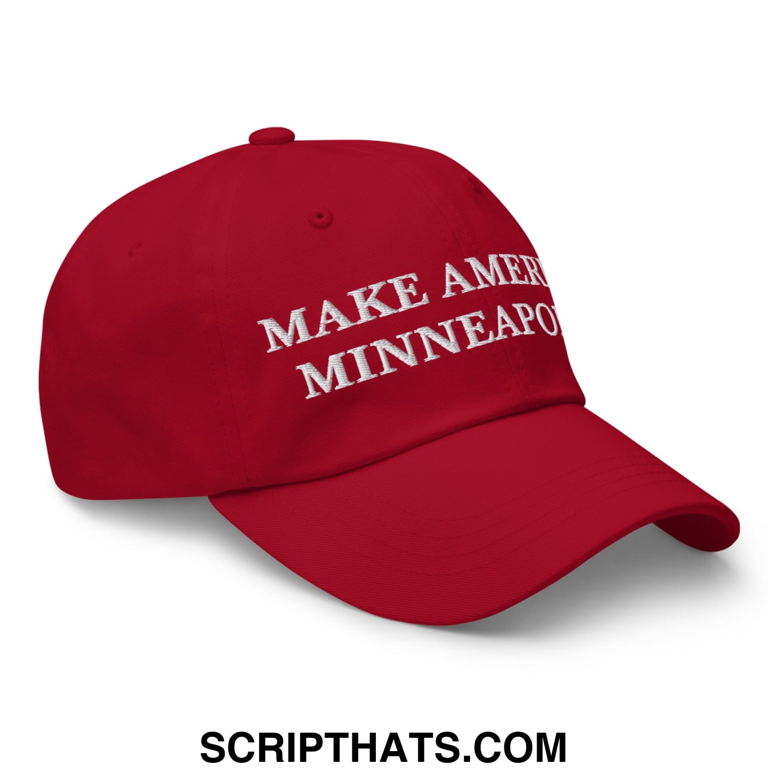 Make America Minneapolis Embroidered Unstructured Dad Hat Cranberry