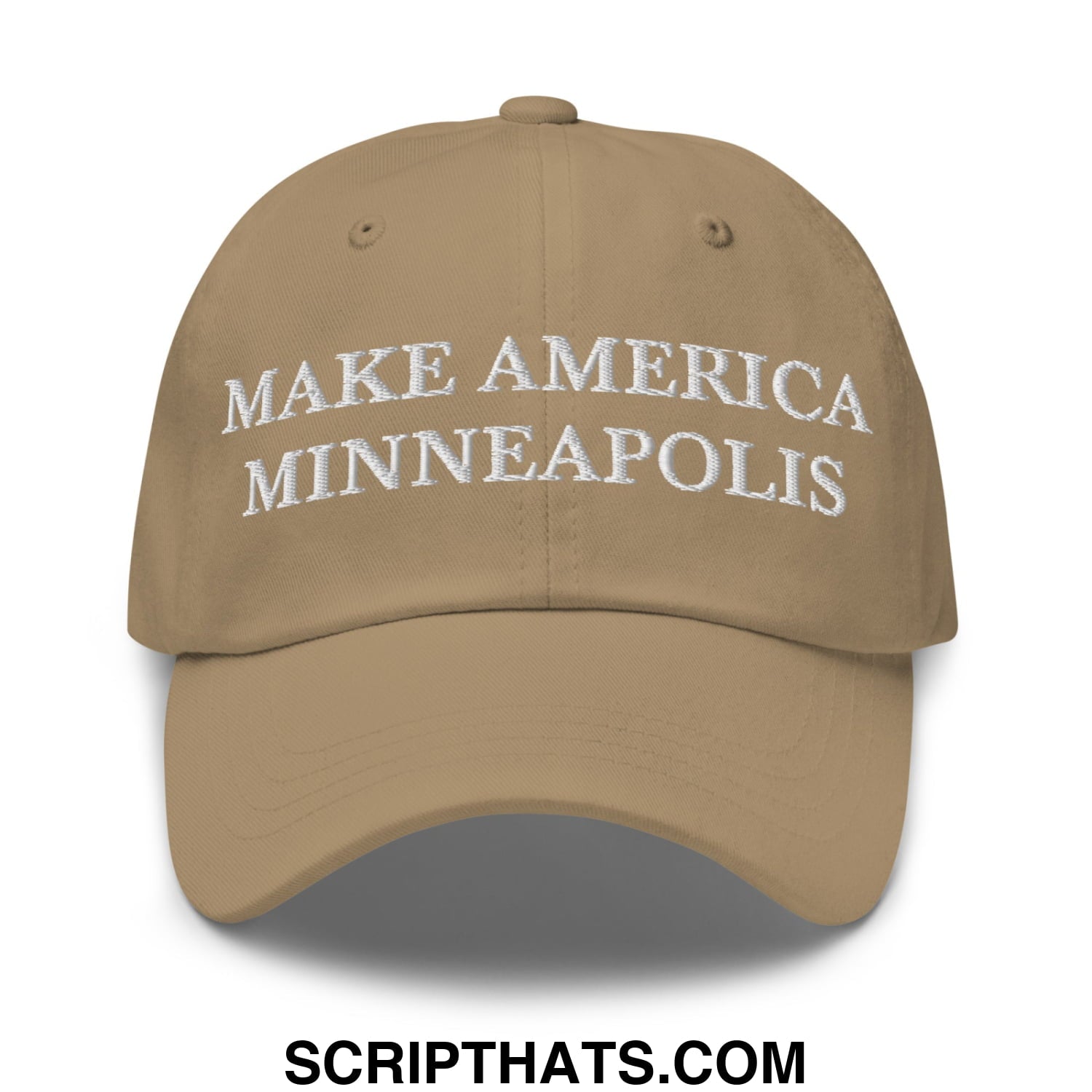 Make America Minneapolis Embroidered Unstructured Dad Hat Khaki