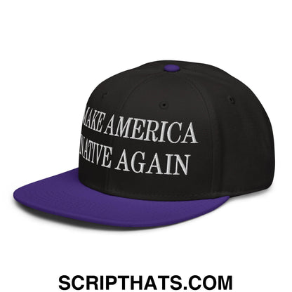 Make America Native Again Embroidered Flat Brim Bill Snapback Hat Purple Black Black