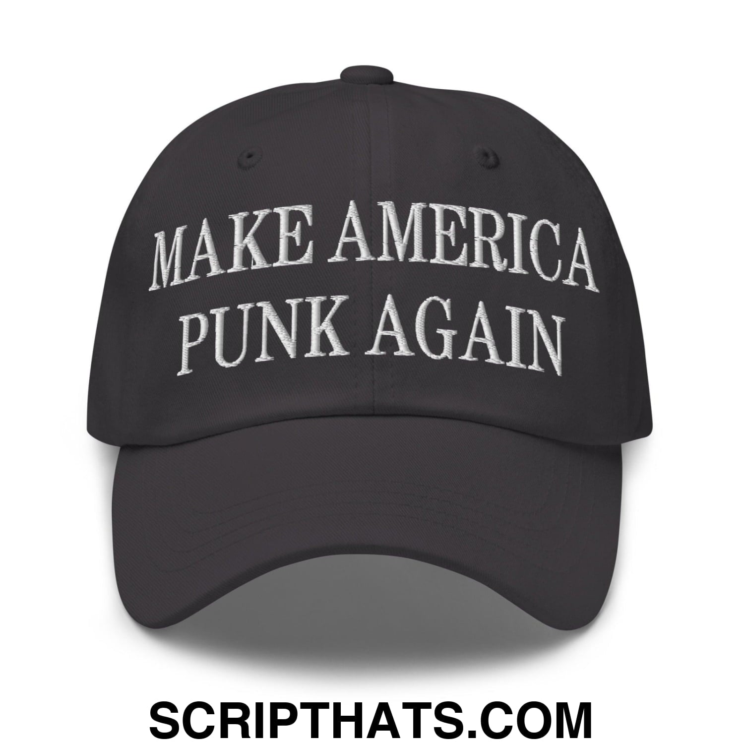 Make America Punk Again Embroidered Dad Hat Dark Grey