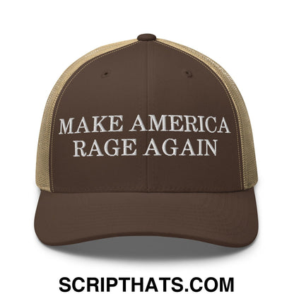 Make America Rage Again Retro Trucker Hat Brown Khaki
