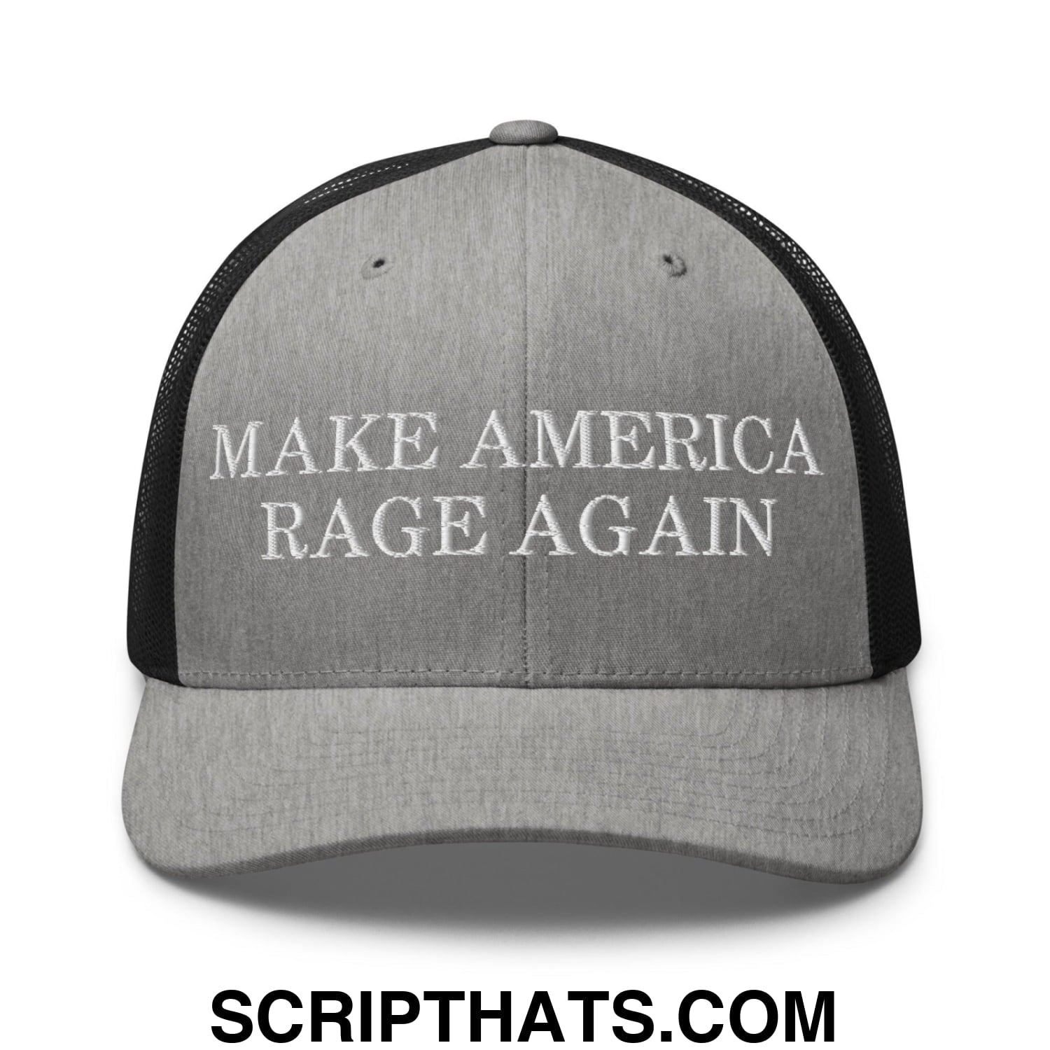 Make America Rage Again Retro Trucker Hat Heather Black