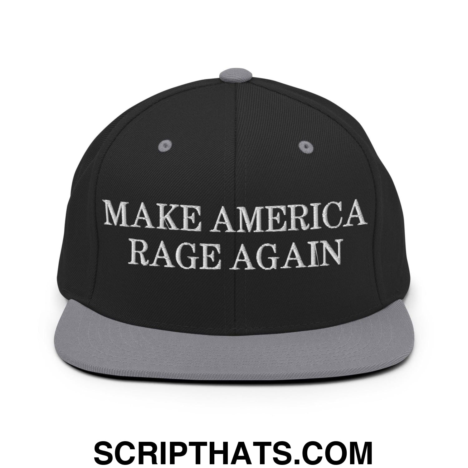 Make America Rage Again Snapback Hat Black Silver