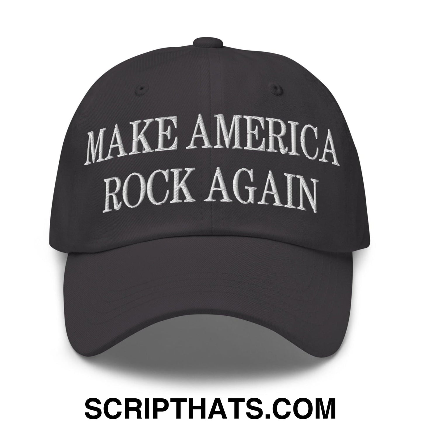Make America Rock Again Embroidered Dad Hat Dark Grey