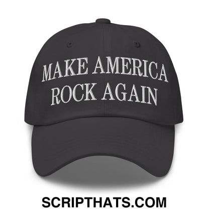 Make America Rock Again Embroidered Dad Hat Dark Grey