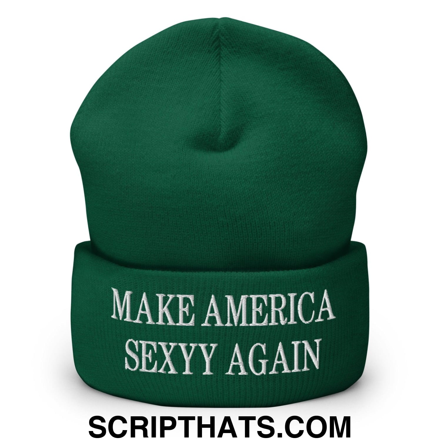 Make America Sexyy Again Embroidered Knit Cuffed Beanie Spruce