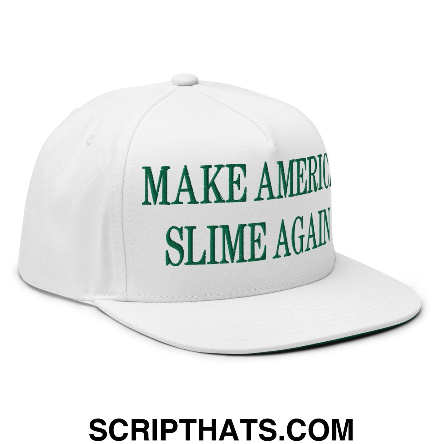 Make America Slime Again Embroidered 5 Panel Flat Bill Brim Snapback Hat Default Title