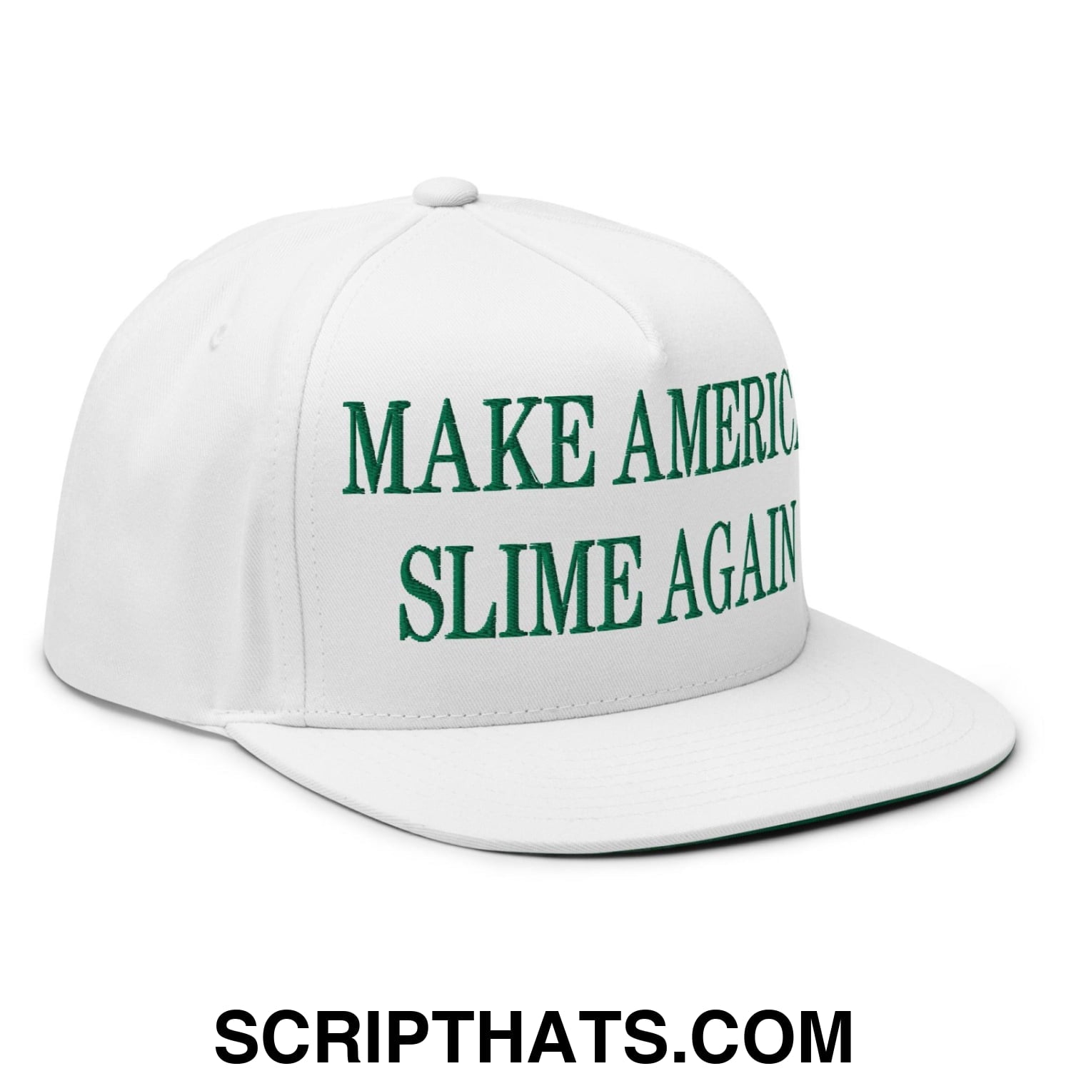 Make America Slime Again Embroidered 5 Panel Flat Bill Brim Snapback Hat Default Title