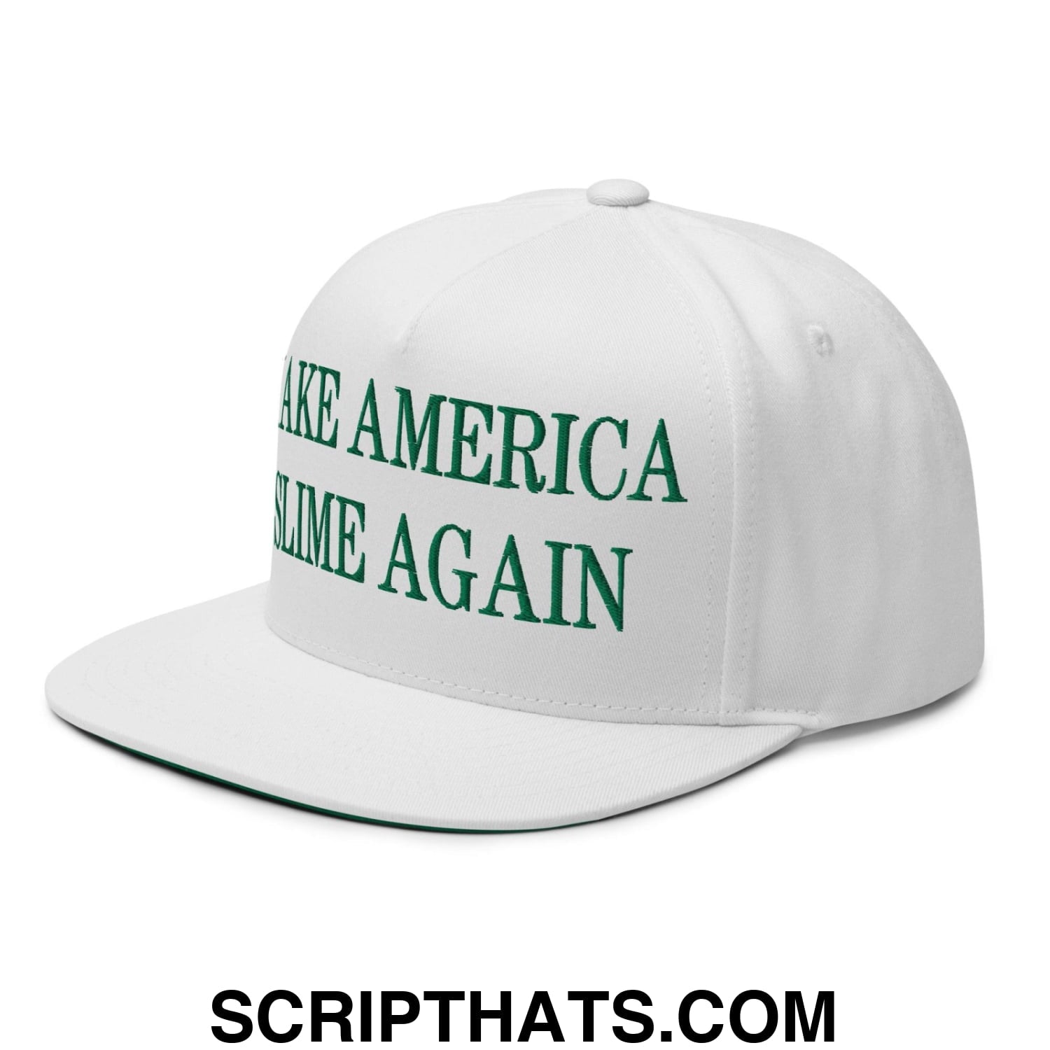 Make America Slime Again Embroidered 5 Panel Flat Bill Brim Snapback Hat Default Title