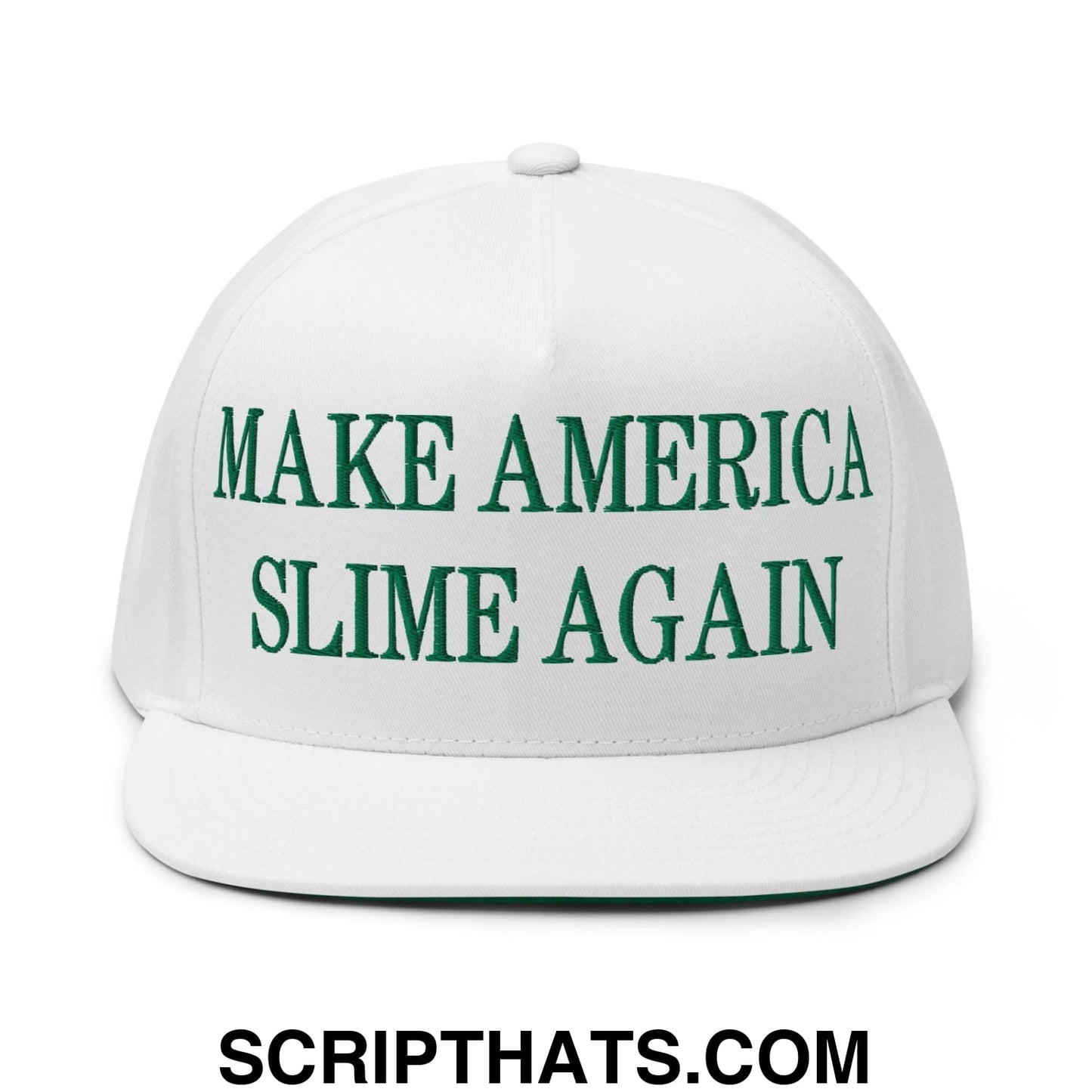 Make America Slime Again Embroidered 5 Panel Flat Bill Brim Snapback Hat Default Title