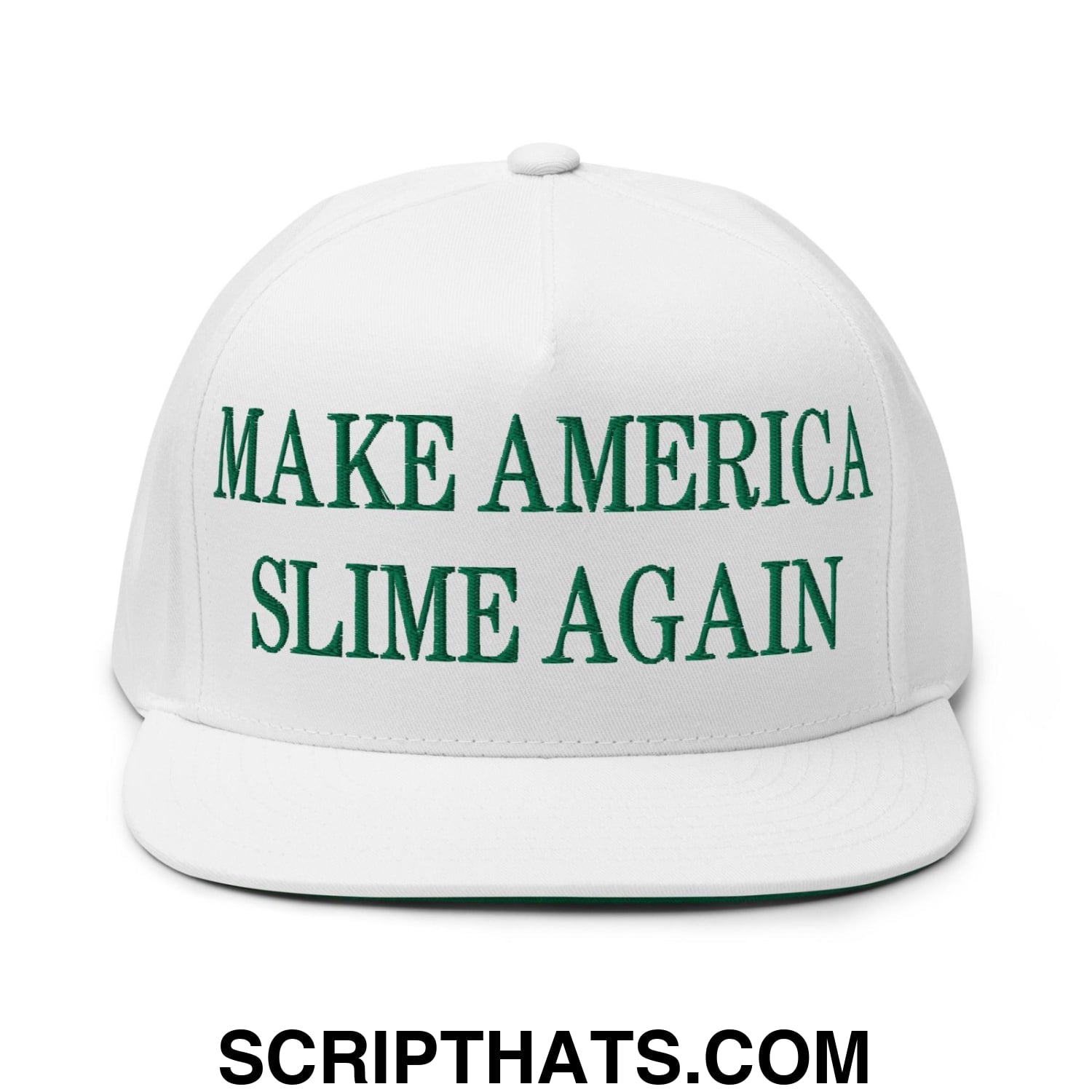 Make America Slime Again Embroidered 5 Panel Flat Bill Brim Snapback Hat Default Title