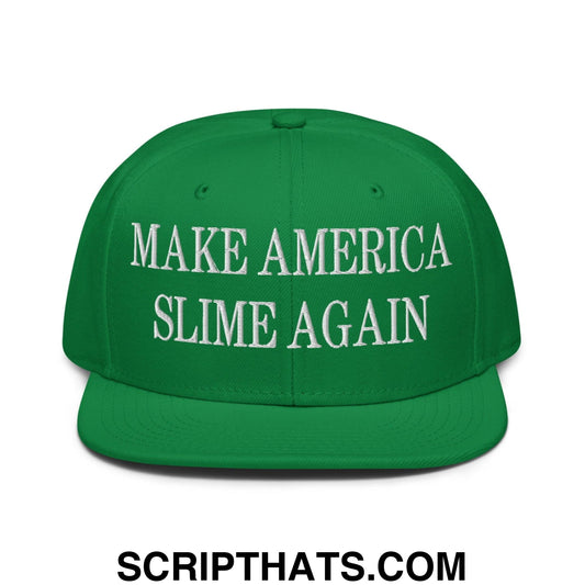 Make America Slime Again Embroidered Flat Bill Brim Snapback Hat Default Title