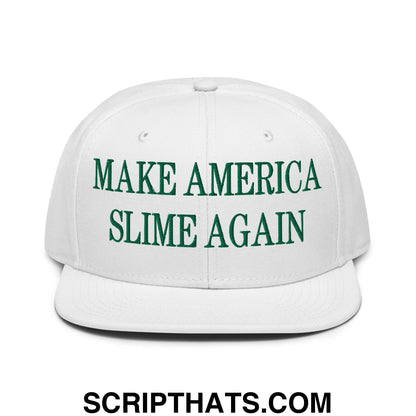 Make America Slime Again Embroidered Flat Brim Bill Snapback Hat Default Title