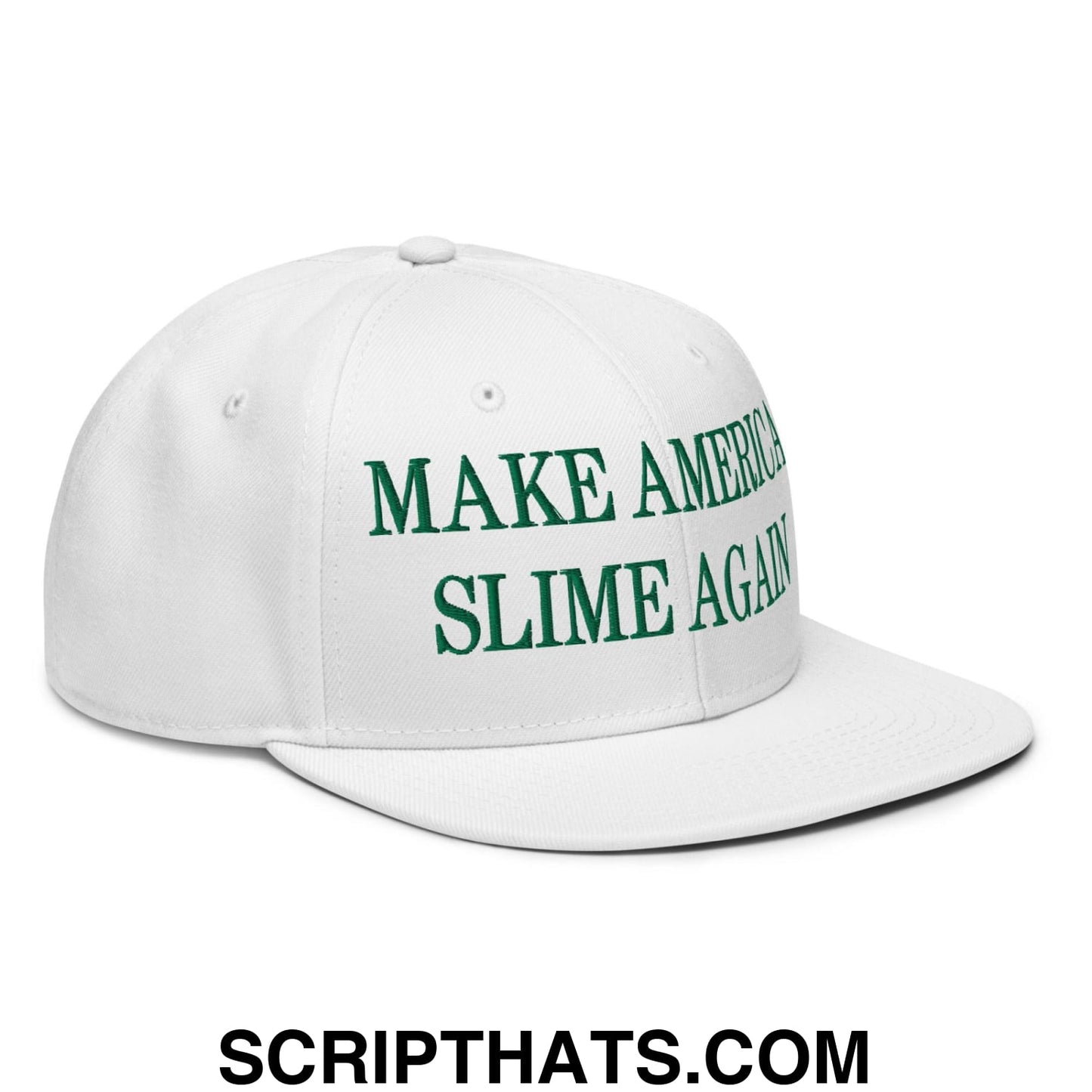 Make America Slime Again Embroidered Flat Brim Bill Snapback Hat Default Title