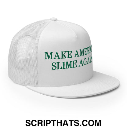Make America Slime Again Flat Bill Trucker Hat White
