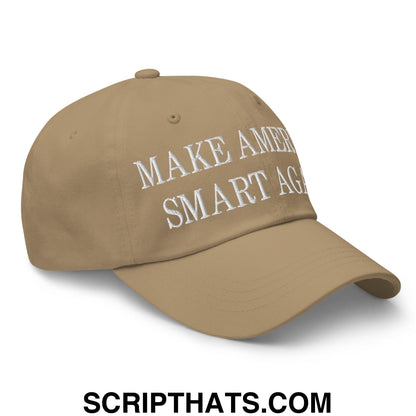 Make America Smart Again Embroidered Dad Hat Khaki