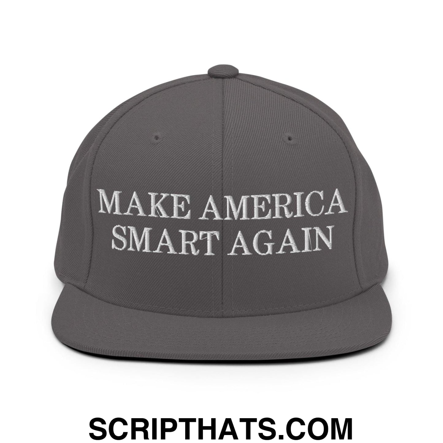 Make America Smart Again Snapback Hat Dark Grey