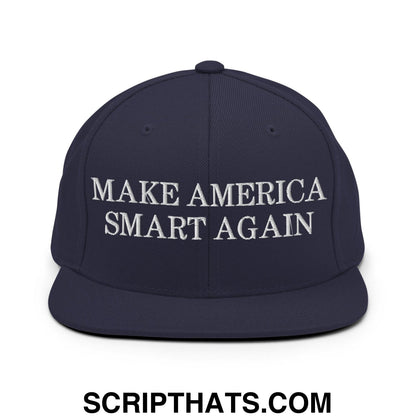 Make America Smart Again Snapback Hat Navy