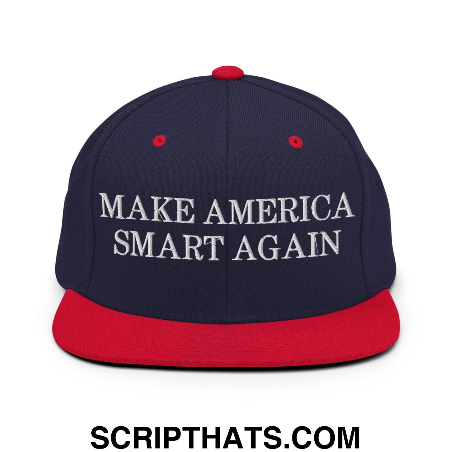 Make America Smart Again Snapback Hat Navy Red