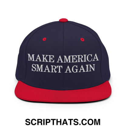 Make America Smart Again Snapback Hat Navy Red