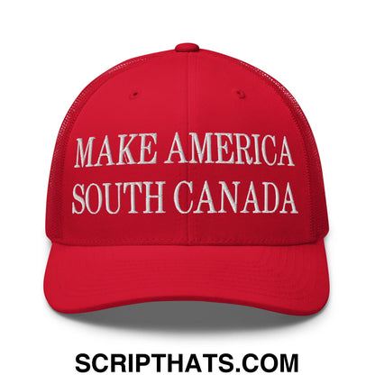 Make America South Canada Embroidered Mesh Trucker Hat Red