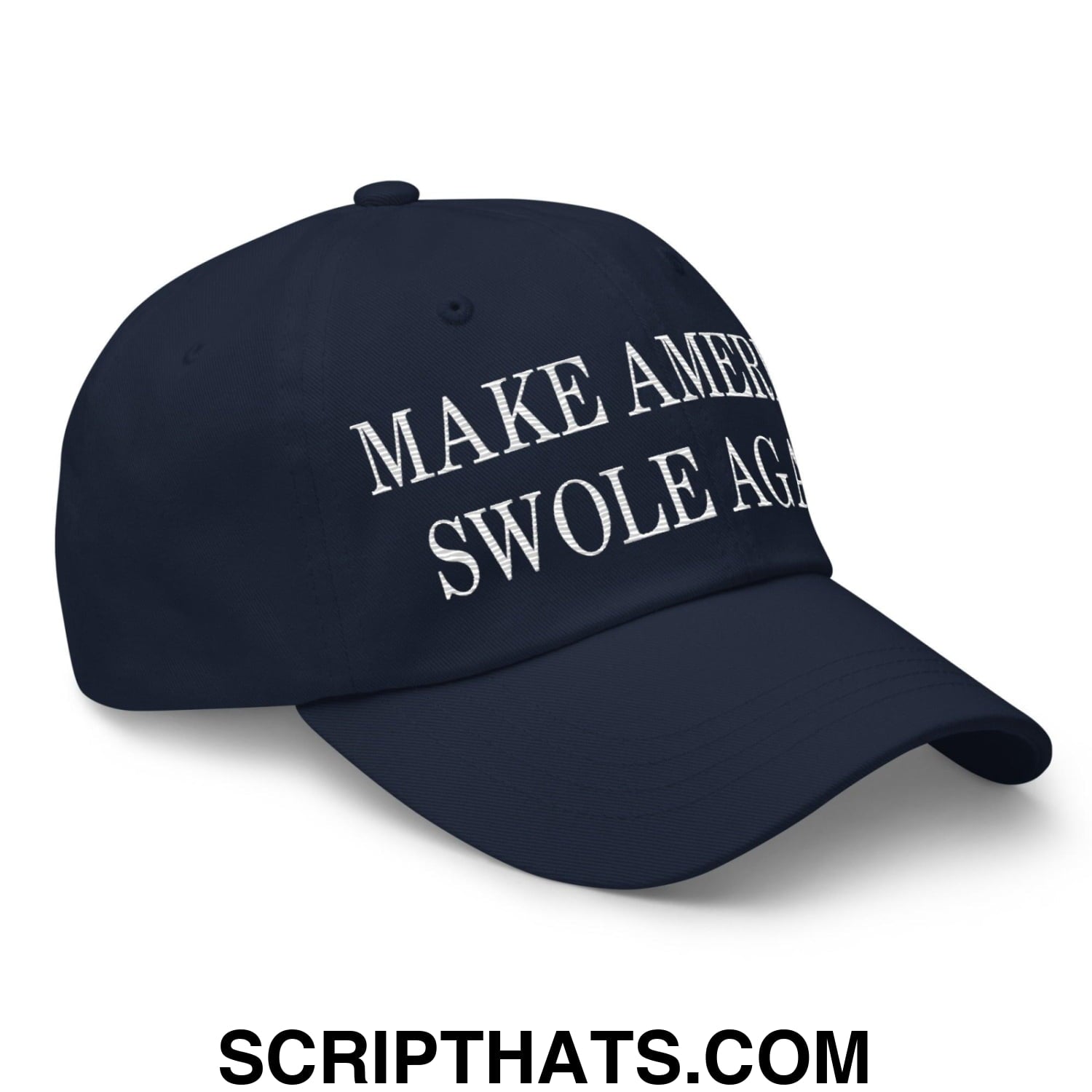 Make America Swole Again Embroidered Dad Hat Navy
