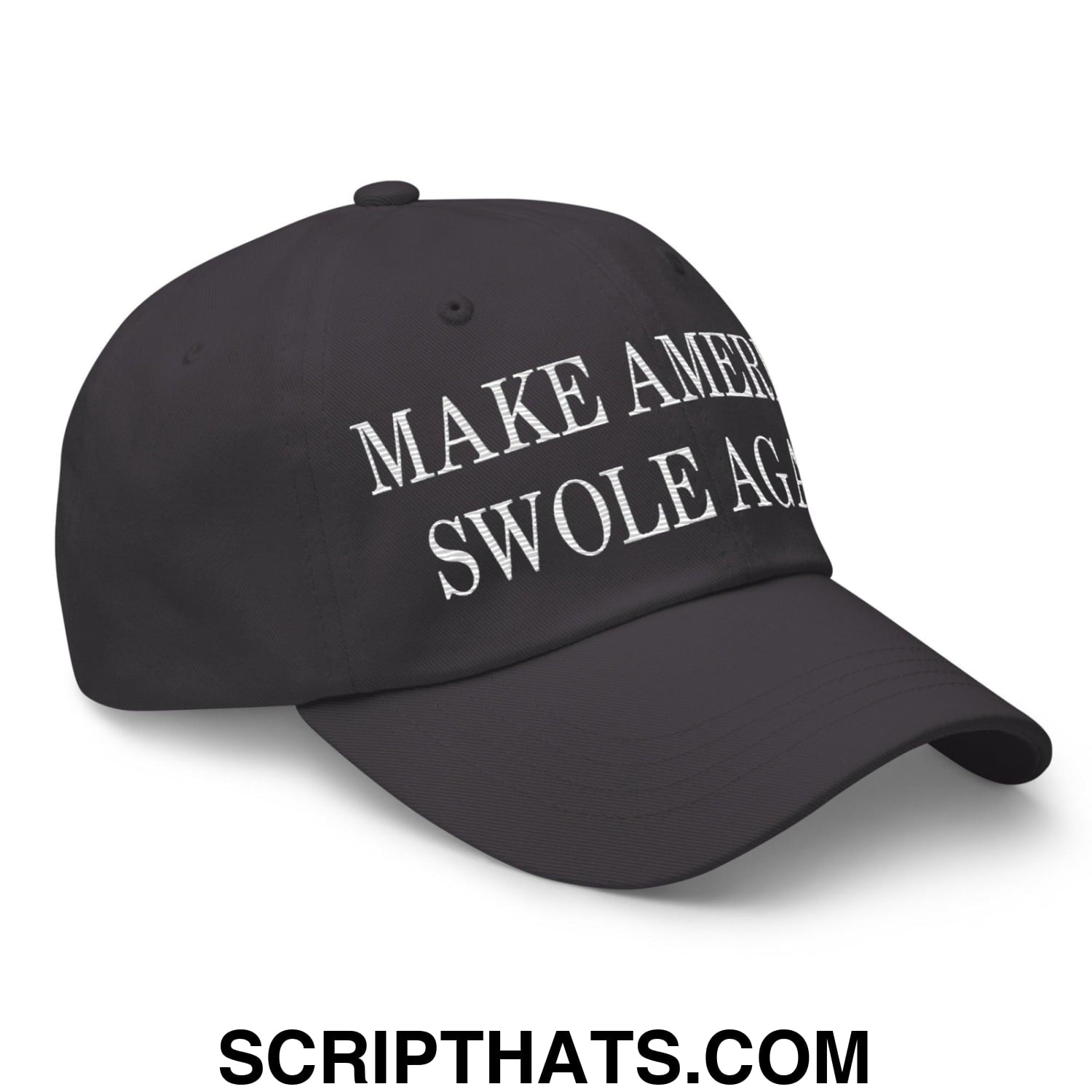 Make America Swole Again Embroidered Dad Hat Dark Grey
