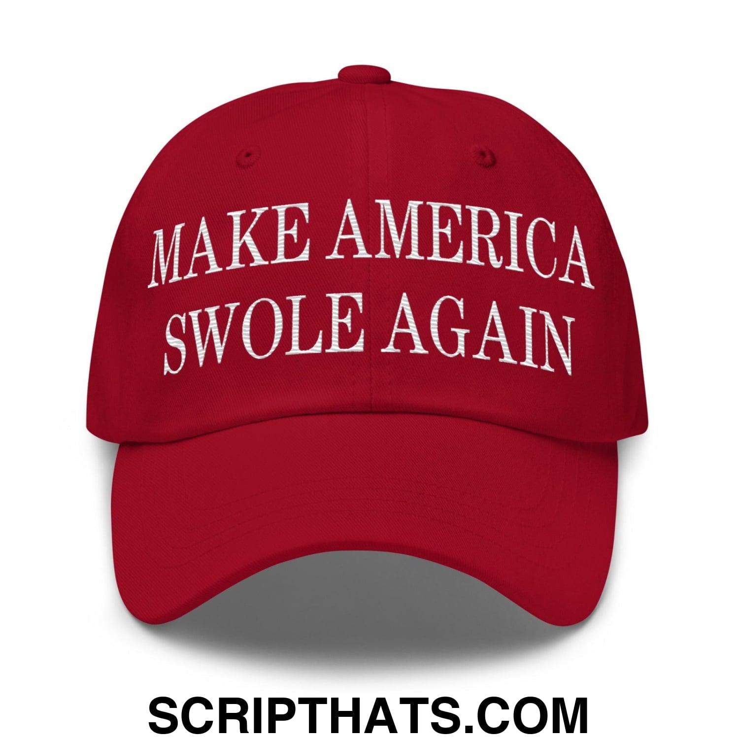 Make America Swole Again Embroidered Dad Hat Cranberry