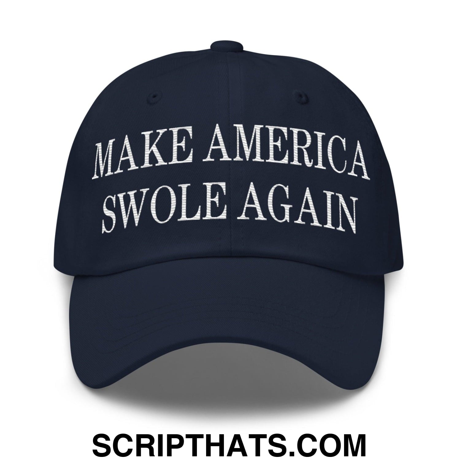 Make America Swole Again Embroidered Dad Hat Navy