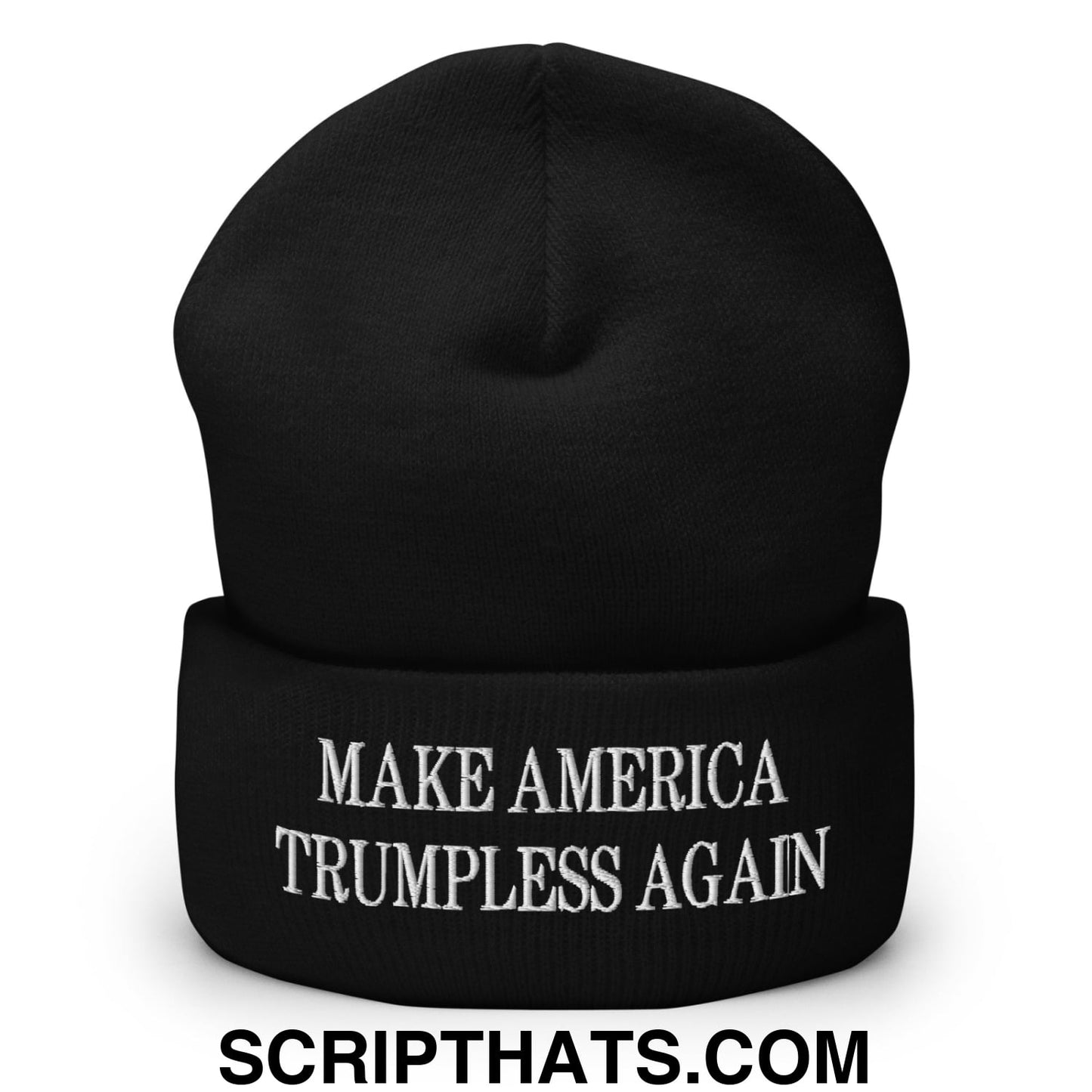 Make America Trumpless Again Embroidered Knit Cuffed Beanie Black