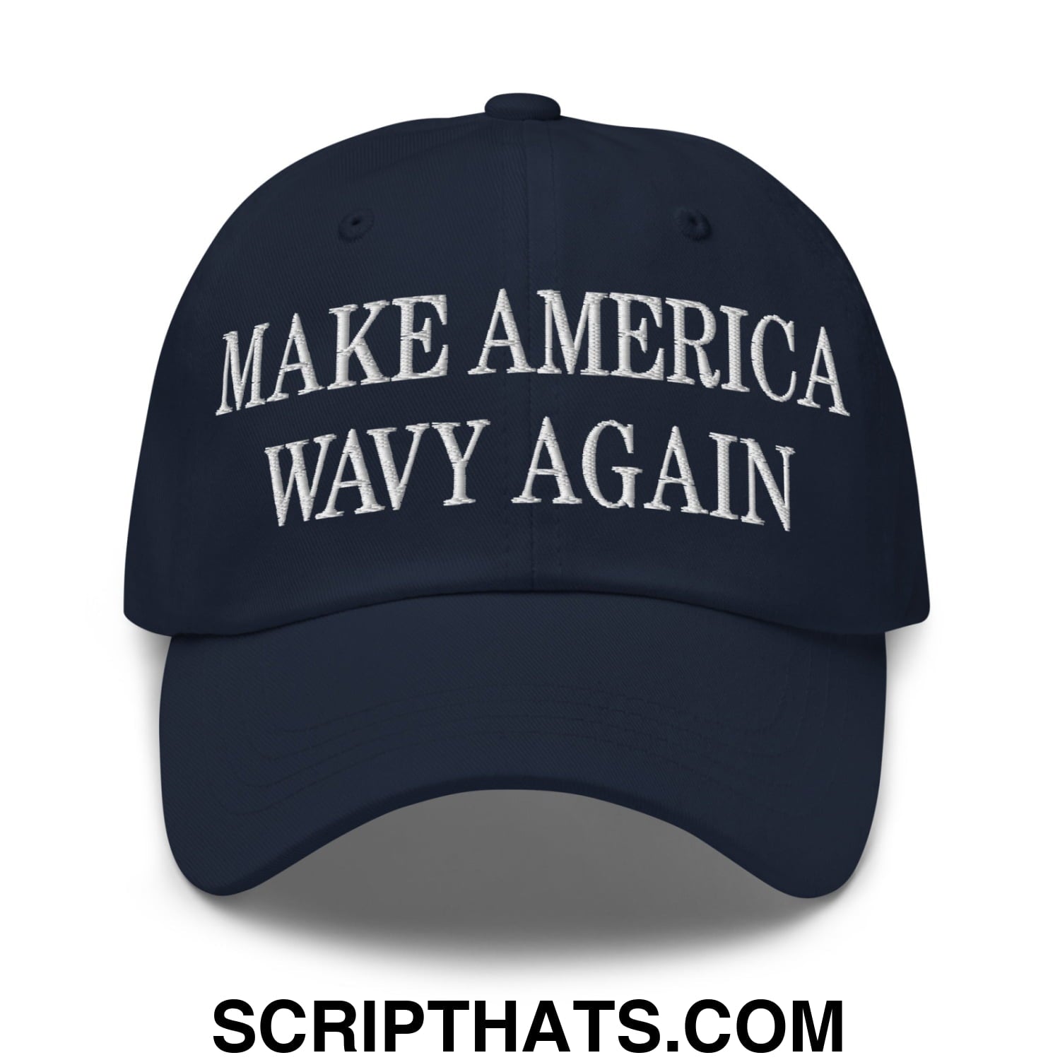 Make America Wavy Again Embroidered Unstructured Dad Hat Navy
