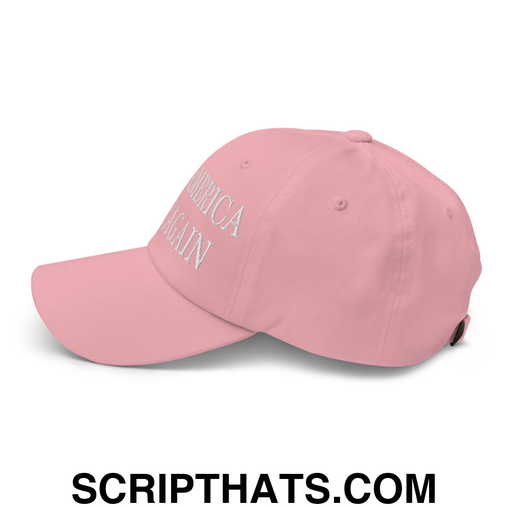 Make America Woke Again Embroidered Unstructured Dad Hat Pink