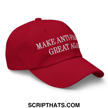 Make Anti-Fascism Great Again Embroidered Unstructured Dad Hat Cranberry