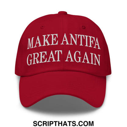 Make Antifa Great Again Embroidered Unstructured Dad Hat Cranberry