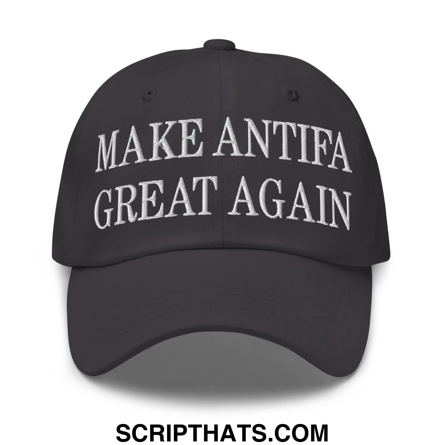 Make Antifa Great Again Embroidered Unstructured Dad Hat Dark Grey