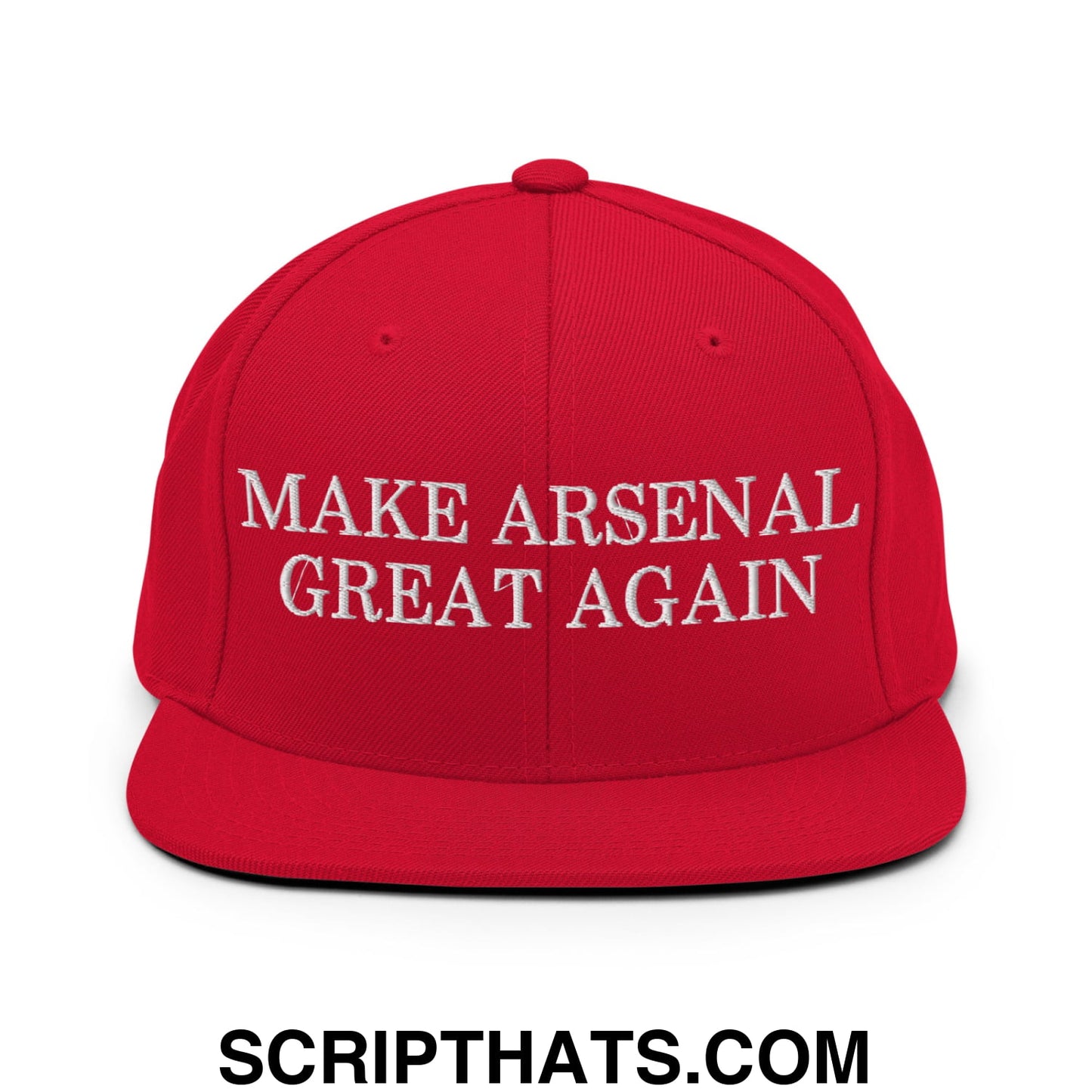 Make Arsenal Great Again Embroidered Flat Brim Bill Snapback Hat Default Title