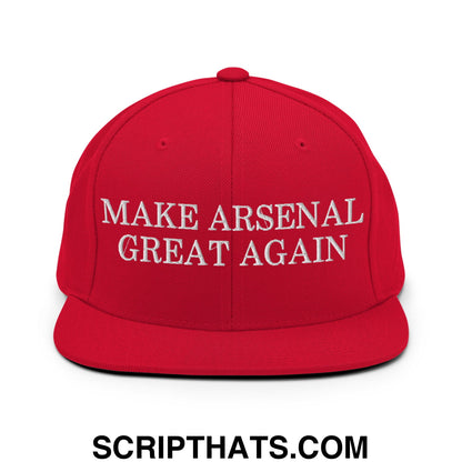 Make Arsenal Great Again Embroidered Flat Brim Bill Snapback Hat Default Title