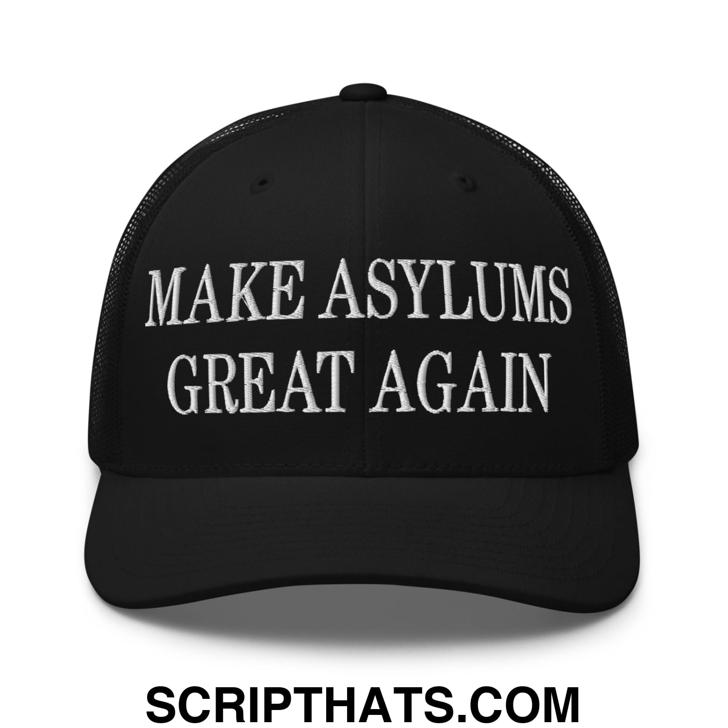 Make Asylums Great Again Embroidered Mesh Trucker Hat Black