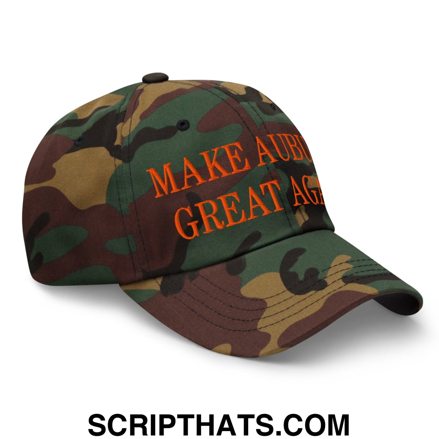 Make Auburn Great Again Embroidered Dad Hat Green Camo