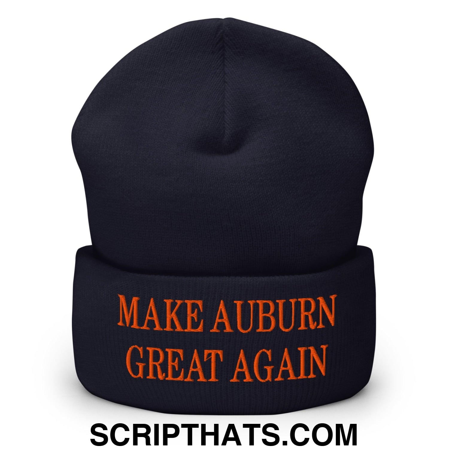 Make Auburn Great Again Embroidered Knit Cuffed Beanie Navy