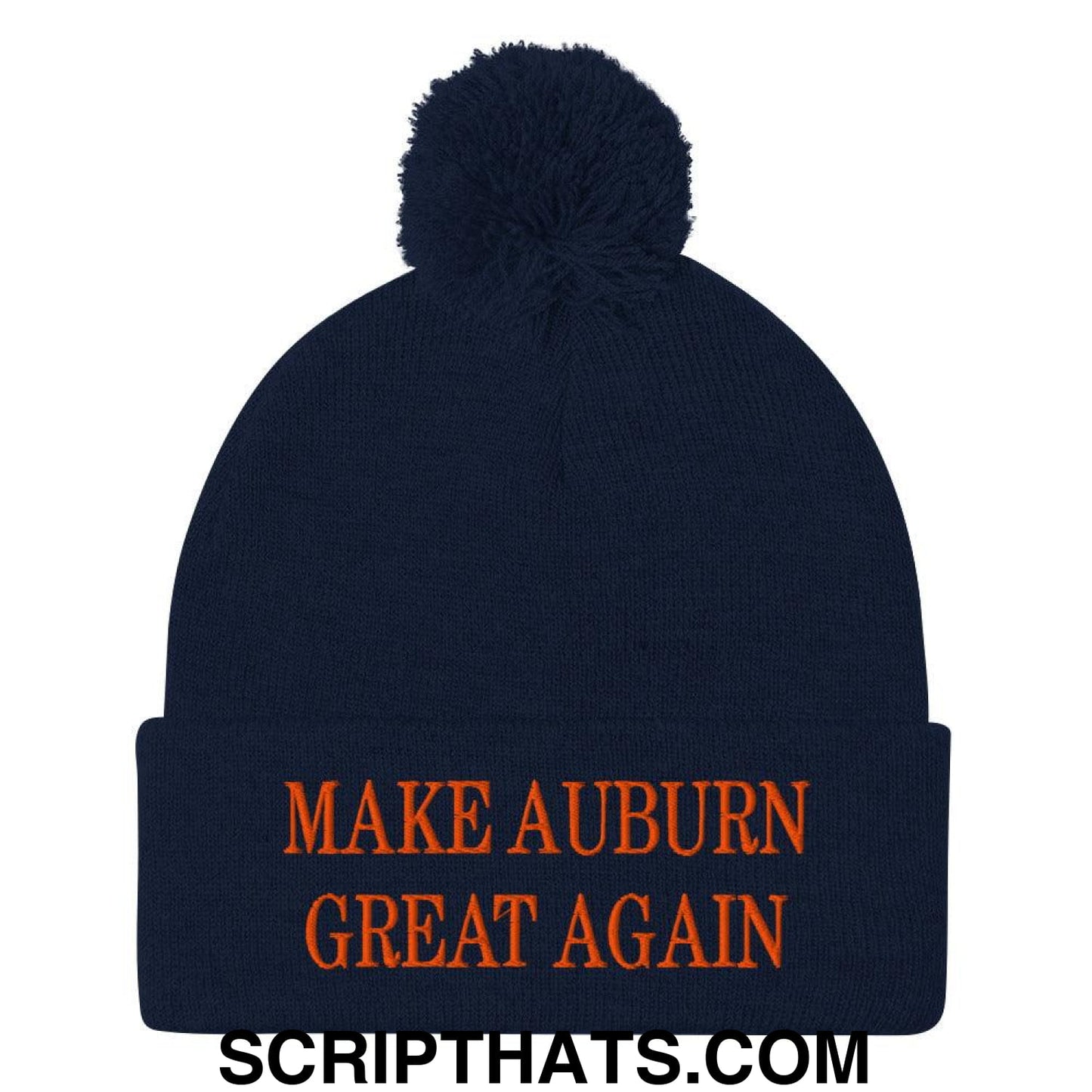 Make Auburn Great Again Embroidered Knit Pom Pom Beanie Default Title