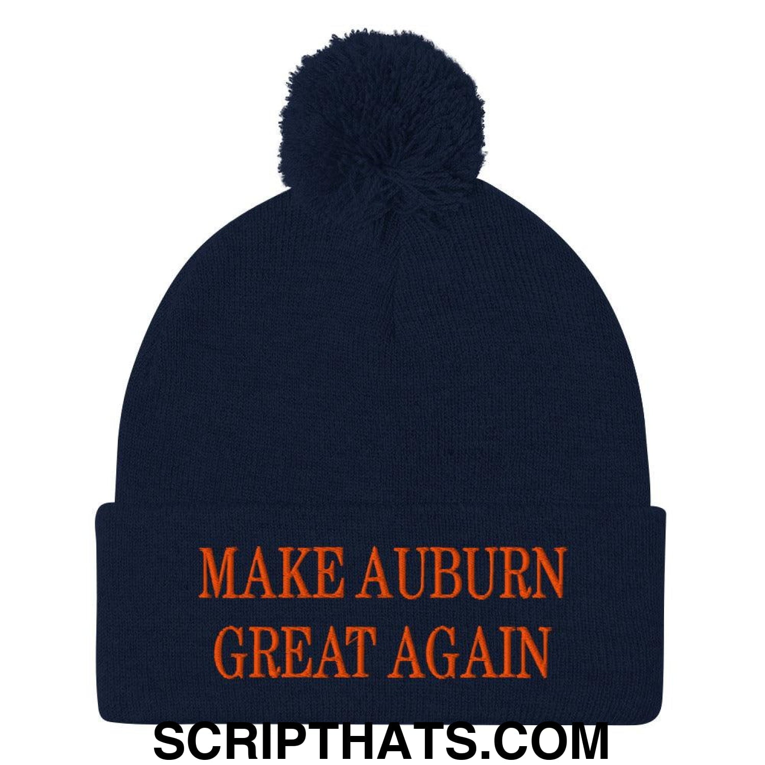 Make Auburn Great Again Embroidered Knit Pom Pom Beanie Default Title