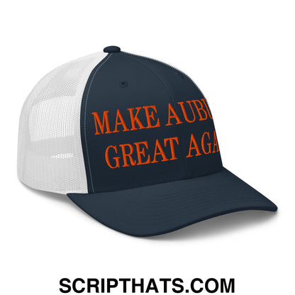 Make Auburn Great Again Embroidered Mesh Trucker Hat Navy White