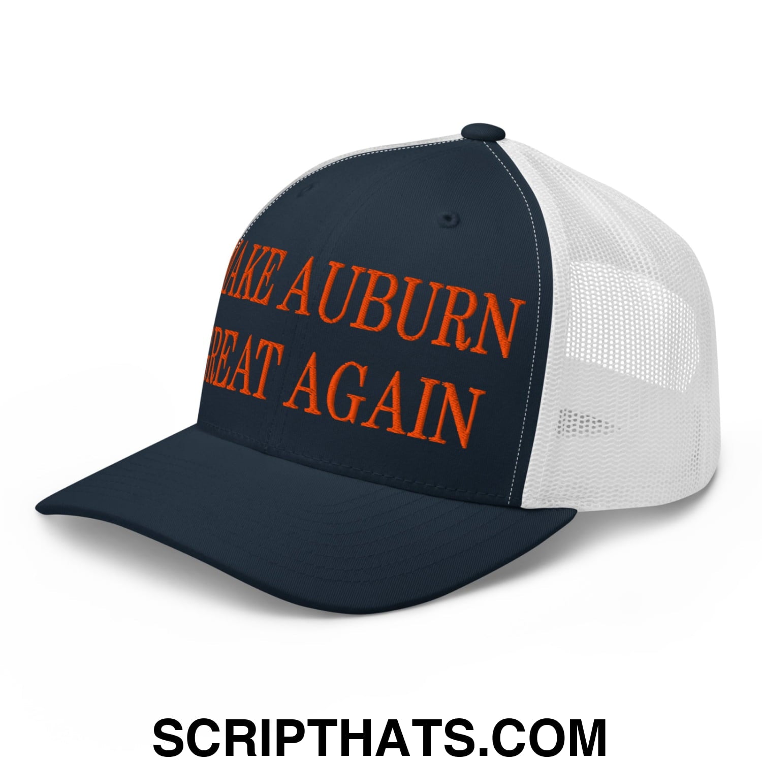 Make Auburn Great Again Embroidered Mesh Trucker Hat Navy White