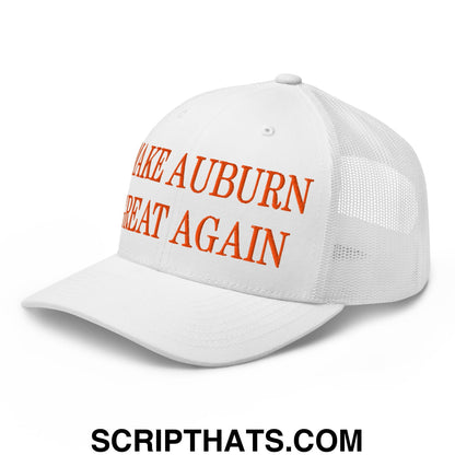 Make Auburn Great Again Embroidered Mesh Trucker Hat White