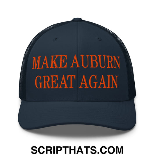Make Auburn Great Again Embroidered Mesh Trucker Hat Navy