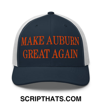 Make Auburn Great Again Embroidered Mesh Trucker Hat Navy White