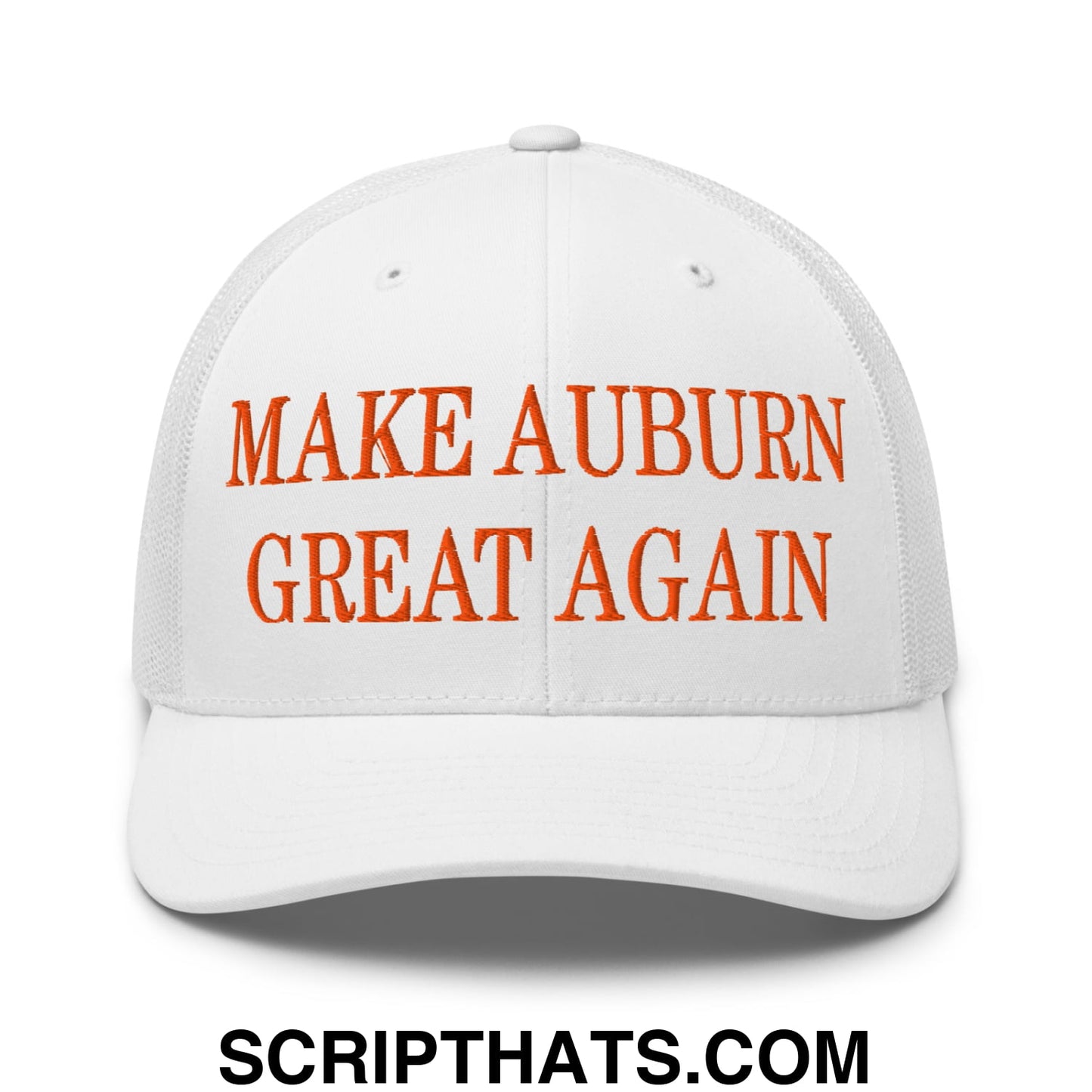Make Auburn Great Again Embroidered Mesh Trucker Hat White